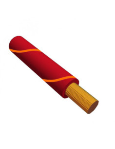 1.0mm² TRI RATED CABLE RED WITH ORANGE STRIPE PVC SHEATH TEMP 105°C